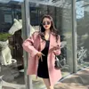 Women's Suits Insozkdg 2023 Spring Autumn Women Pink Blazers Top Trendy Fashion Loose Bright Silky Smooth Texture Suit Jacket Female