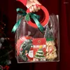 Подарочная упаковка 1pcs Рождественская сумка Red Clear Pvc Tote Cookie Candy Свадебная праздничная вечеринка