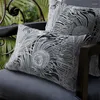 Travesseiro dunxdeco capa decorativa de luxo europeu preto prata pavão jacquard coussin sloth sofá deco