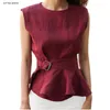 Women's Blouses Shirts Fashion Women Cotton Linen Shirt Tops Summer Sleeveless Lace Up Clothes Casual Streetwear Ladies 230510