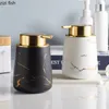 Flüssigseifenspender Golden Imitieren Marmor Keramik Lotion Flasche Push-Typ Tragbare Shampoo Duschgel Jar Badezimmerzubehör 230510