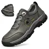 Hiking Footwear masculinos ar livre antiderrapante fundo grosso couro masculinos casuais moda caminhadas escalada renda P230511