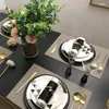 لوحات المطبخ الحديث الكامل أدوات المائدة مجموعة عشاء الإفطار طبقات سوداء طبقات براتوس دي جانتار الضيافة