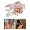 Halsreif N1HE Stoffblumen-Halsketten, weiche Krawatte, Krawatte, Hochzeit, Party, Schmuck, Geschenk für Frauen, Teenager, Mädchen