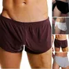 Heren slaapkleding zijkant pyjama bottoms heren ondergoed lounge woonkleding losse slaap shorts boksers sexy mannen zijden casual split kruis