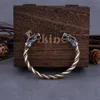 Catena in acciaio inossidabile Nordic Viking Norse Dragon Bracciale da uomo Braccialetti da polso con scatola di legno 230511