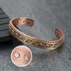 Charm Bracelets Vinterly Energy Magnetic Copper Twisted Wide for Women Adjustable Open Cuff Bangles Men 230511