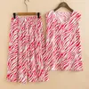 Calças de duas peças femininas elegantes conjuntos de duas peças para mulheres de verão na cintura alta Ternos