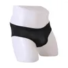 Underbyxor Ice Silk Underwear för män Transparent Sexig konvex Pouch Border Ultratunna andningsbara lågmidja Traceless underkläder bekvämt