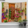 Garden Decorations Landscape Big Tapestry Ltaly Rural Small Town Street Retro Style Background Decor Hippie Wall Hanging Tapestries Bedroom Blanket 230511