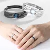 Wedding Rings Vintage Angel And Devil Lover Pair Ring Glass Moonlight Stone Couple Metal Opening Adjustable Fashion Jewelry Gift