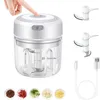 Fruktgrönsaksverktyg Lmetjma 100/250 ml Mini Electric Vitlök Chopper Kraftfull vitlök Mincer USB Laddande ingefära vitlök Lök köttmasker KC0432 230511