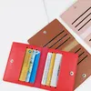 8 Card Slots Ultra-thin Card Holder Solid Color PU Leather Business ID Credit Card Bags Unisex Portable Card Case With Button