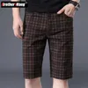 Shorts pour hommes été hommes décontracté Shorts à carreaux Stretch coton mode affaires pantalons courts mâle marque vêtements 230511