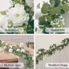 Couronnes de fleurs décoratives PARTY JOY Guirlande de gypsophile en soie artificielle Rose Plantes suspendues de vigne d'eucalyptus pour le mariage Home Party Craft Decor 230510