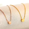 Anhänger Halsketten Kleine Bohnen Halskette Für Frauen Rose Gold Farbe 316L Edelstahl Mode Schmuck Geschenk Großhandel (GN203)
