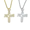 Pendant Necklaces Drop Ship Styles Letter Jesus Cross Shape Charm Fit Tennis Chain Necklace For Men Women Hip Hop Jewelry