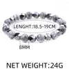 Streng 8mm sieraden polsbandjes handgemaakte kraal natuursteen bangle zwart ijzererts tijger oog armbanden kralen armband