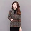 Frauen Wolle 2023 Mutter Kleid Ausländischen Stil Schlank Plaid Woolen Kurzen Mantel Weibliche Trendy Ins Kleine Herbst Winter Taste jacke Frauen A587H