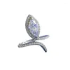 Bagues Cluster SpringLady 2023 925 Argent 5 10 Oeil de Cheval Blanc Diamant Bague Ouverte Style Femme Mode Polyvalent