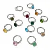 Band Rings Fashion Jewelry Colored Stone Multi faceted Colorful Crystal Copper Plating Platinum Ring Girl 230228