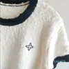 2023-Été T-shirt tricoté pour femmes Tricots à manches courtes Femme Designers pull t-shirts Top qualité Casual Top Tees Famale Paris Street tendance t-shirt