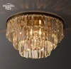 Alaine Crystal Flushmount Modern Retro LED Tiers Round Ceiling Lights Luminaire for Living Room Kid Bedroom Dining Room Chandeliers