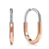 2023Luxury Designer Hoop Brinco 2023 Nova Chegada Moda 925 Sterling Silver Rose Gold Lock Hoop Brincos Zircão Pedras Para Mulheres Marca Festa Jóias Alta Qualidade