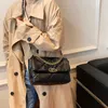 12% New Launch hand This year's popular simple diamond pattern embroidered small square autumn new westernized versatile one shoulder crossbody women's