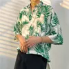 Mäns casual skjortor Male For Men Luxury Designer 2023 Summer Social Man Clothes Hawaiian Fashionable Elegant Classic Fashion