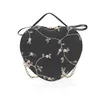 Sacs à bandoulière broderie fleurs Design femmes coeur embrayage chaîne en or filles sacs à main sacs à main pour dames fête