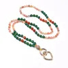 Collane con ciondolo 108 Collana annodata in onice naturale JapaMala Boho Teacher Lanyard Badge Gioielli fatti a mano