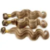 الباروكات الدانتيل البيانو لون p4 613 حزم تسليط الضوء على أي إغلاق remy wave body wave الرماد أشقر نسج الشعر البشري الملون مع أبرز 3330511