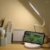 Table Lamps LED Desk Lamp 24 LEDs Eye-Caring 3 Light Modes Touch Dimmable Flexible Adjustable White Pink