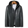 Faux Leather Jackets Men's Spring And Autumn New Leather Motorcycle Hoodie Fashion Short Jacket Coats Size M- 4XL