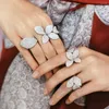 Cluster ringen luxe 925 Sterling zilver voor vrouwen delicalte meisje kerstcadeau schattige sieraden anillos plata para mujer