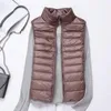 Gilet da donna Casual Slim Zipper Women Down Inverno Autunno senza maniche Duck Coat Stand-up Collar Gilet Plus Size Gilet S-3XL