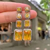 Waardevol lange AAAAA zirkon cz bengle earring zilveren kleur feest bruiloft druppel oorbellen voor vrouwen bruids belofte sieraden