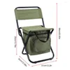 Camp Furniture Foldable Camping Chair Oxford Cloth Portable Fishing Beach Backpacking High Back Seat Snack Organizer Pocket Green