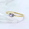 Anelli a grappolo Lii Ji 925 Sterling Silver Natural Tanzanite Finger Gemstone Per le donne Birthstone Fidanzamento Matrimonio Gioielli di San Valentino