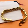 LW Big Bracelet for Man Chunky Chain Designer Bracelet for Woman Gold Plated 18K T0P Reproduções oficiais Tamanho Europeu Casal Bracelelet Anniversary Gift 044
