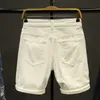 Männer Shorts Sommer weiß schwarz Khaki Männer zerrissene lose gerade Jeans kurze Mode Hip Hop Bermuda Löcher Casual Denim Cargo Shorts 230511