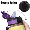 1 Liter Water Bottle with Time Marker and Straw Motivational Sport Leakproof Drinking Bottles For Outdoor Travel Gym Fitness
