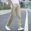 Pantalon homme été léger taille haute kaki jambe droite pantalon tendance masculine 2023 Style coton Stretch décontracté Vintage noir pantalon