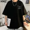 Magliette da uomo HMZ American Street Graffiti Mezze maniche da uomo T-shirt oversize Studenti Estate Moda allentata Maglietta Hip Hop Coppia alta Tos 230511