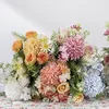الزهور الزخرفية 1 حفنة زهرة اصطناعية 5 شوكات مع أوراق خضراء غير متوسطة باقة المحاكاة تاراكساكوم ديكور حفل زفاف