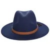 Wide Brim Hats 2021 Autumn Winter Sun Hat Women Men Fedora Classical Felt Floppy Cloche Cap Chapeau Imitation Wool Cap1 Drop Deliver Dhpio