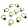 Band Rings Fashion Jewelry Colored Stone Multi faceted Colorful Crystal Copper Plating Platinum Ring Girl 230228