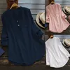 Bluzki damskie koszule CT097 Plus S5xl Spring Los Lose Vintage Cotton Casual Ladies Tops Streetwear 230510