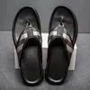 Slippers Brand Luxury Summer Men Men Genuine Leather NONSLIP Sandals de alta qualidade Praia Casual Flip Casual Flip 230510